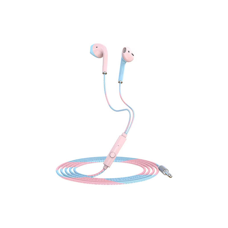 U24 Wired Headphones Stereo 3.5MM AUX Half In Ear Running Music Game Noise Cancel Earphone With Mic For Mobile Phone PC Laptop