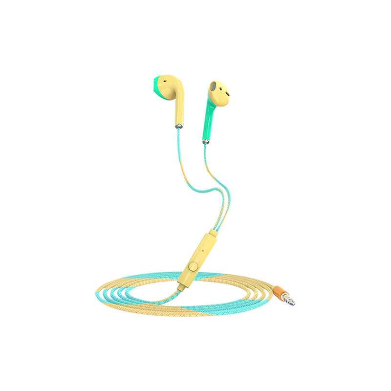 U24 Wired Headphones Stereo 3.5MM AUX Half In Ear Running Music Game Noise Cancel Earphone With Mic For Mobile Phone PC Laptop