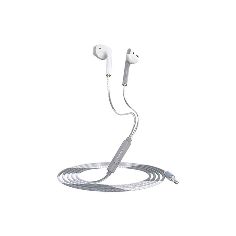 U24 Wired Headphones Stereo 3.5MM AUX Half In Ear Running Music Game Noise Cancel Earphone With Mic For Mobile Phone PC Laptop